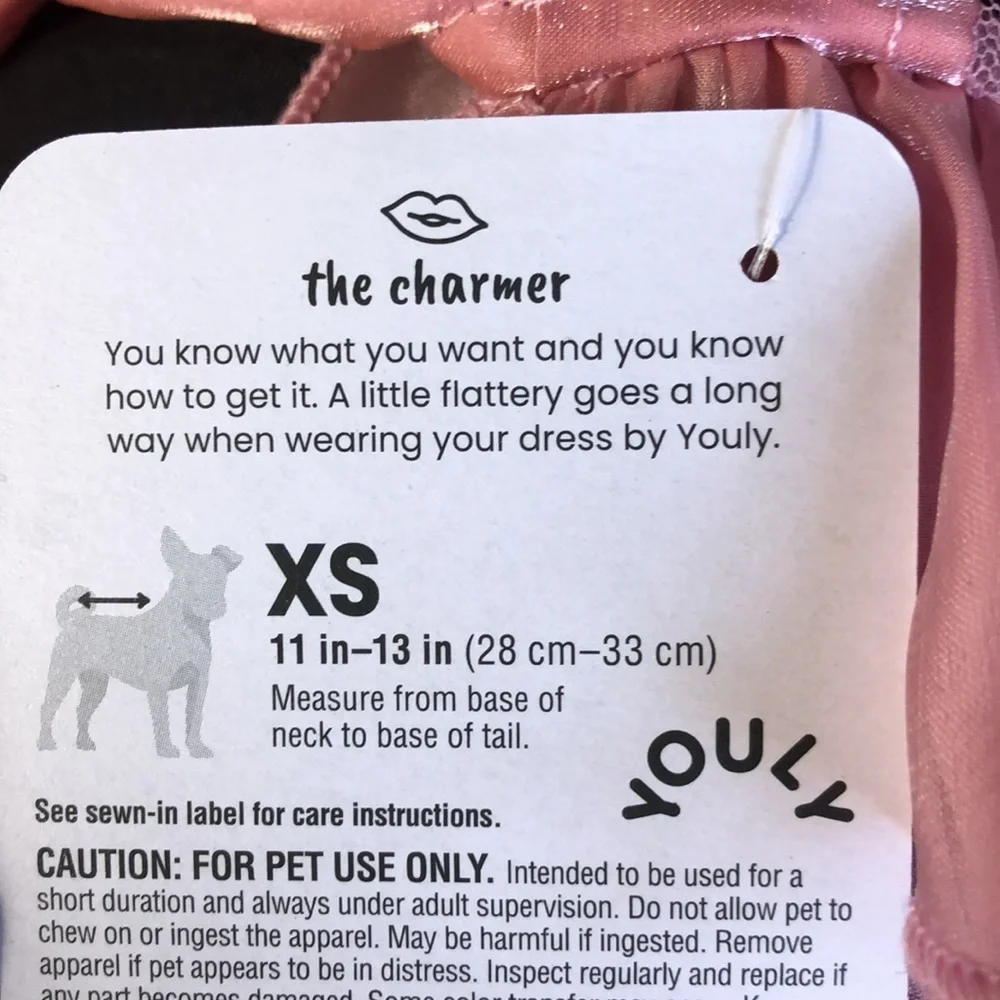 NWT Youly ruffle ‘the Charmer’ dog dress XS
